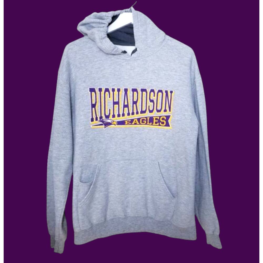 RICHARDSON EAGLES Richardson High School Texas Gray Pullover Kanga Hoodie Large